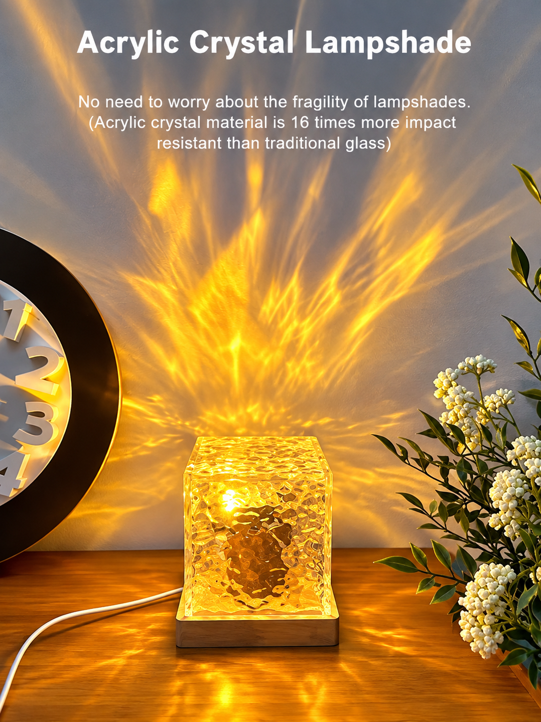 3D Water Wave Effect LED Night Lamp, – 9TMart